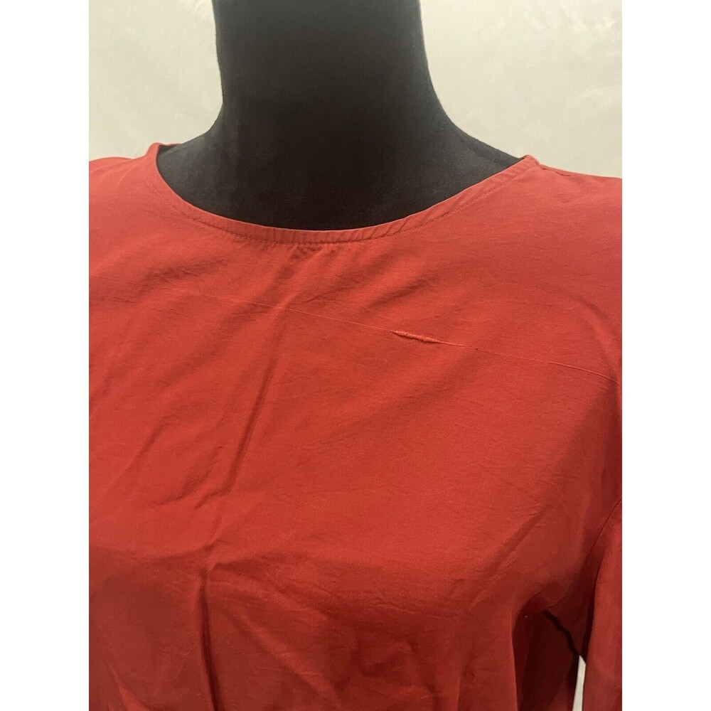 Vintage 80s Red Sheer Blouse Top Size 18/20 Secretary